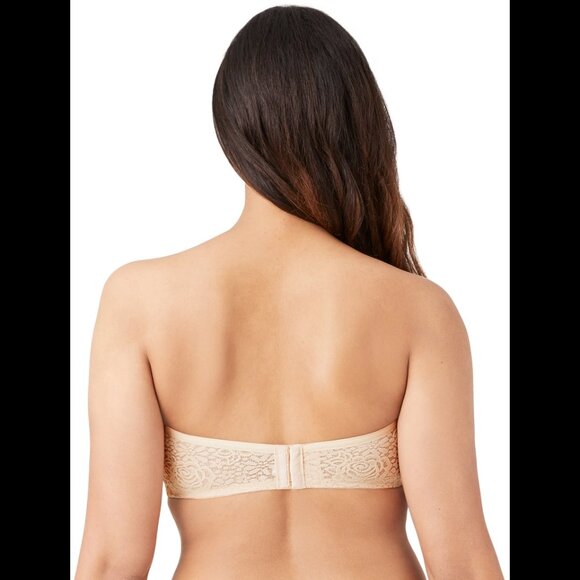 Wacoal Halo Lace Strapless Underwire Bra Nude Sand Size 36DD - Picture 3 of 11